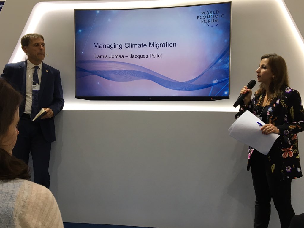 Prof. Lamis Jomaa <a href="/lamisjomaa1/">Lamis Jomaa</a> leading a session on "Managing Climate Migration" at the <a href="/wef/">World Economic Forum</a>
<a href="/AUB_Lebanon/">American University of Beirut</a> #AMNC2018