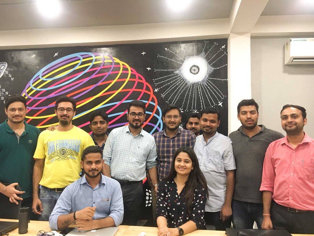 Chariotech's tweet photo. Blowing the past year off to make way for new ones. A snippet of the birthday celebration of our CEO, @mehrotranilay with cake enhancing the mood at our Delhi office. 
#FunatWork #Party #Chariot #iot #celebration #cake https://t.co/Owr9FQKOEQ