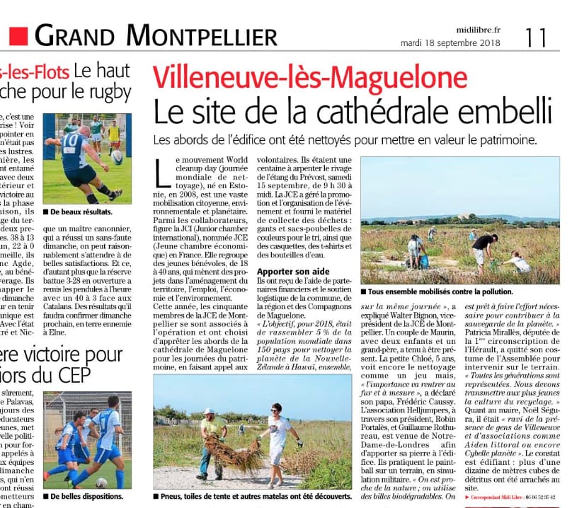JCE_Montpellier's tweet photo. [#WCUD🌍 - JCE Montpellier &amp; La 📰Presse]

Merci à @Midilibre pour leur présence à notre JOUR J lors du #WCUD🚮🌍

A la prochaine Action ♻️Responsable♻️! Restez connectés📳 !!!

​#1Pact💥  #MidiLibre #MakeOurPlanetGreatAgain 
#Montpellier #TheChangeBeginsWithMe 
#JCI🌐 https://t.co/rc39ey8edD