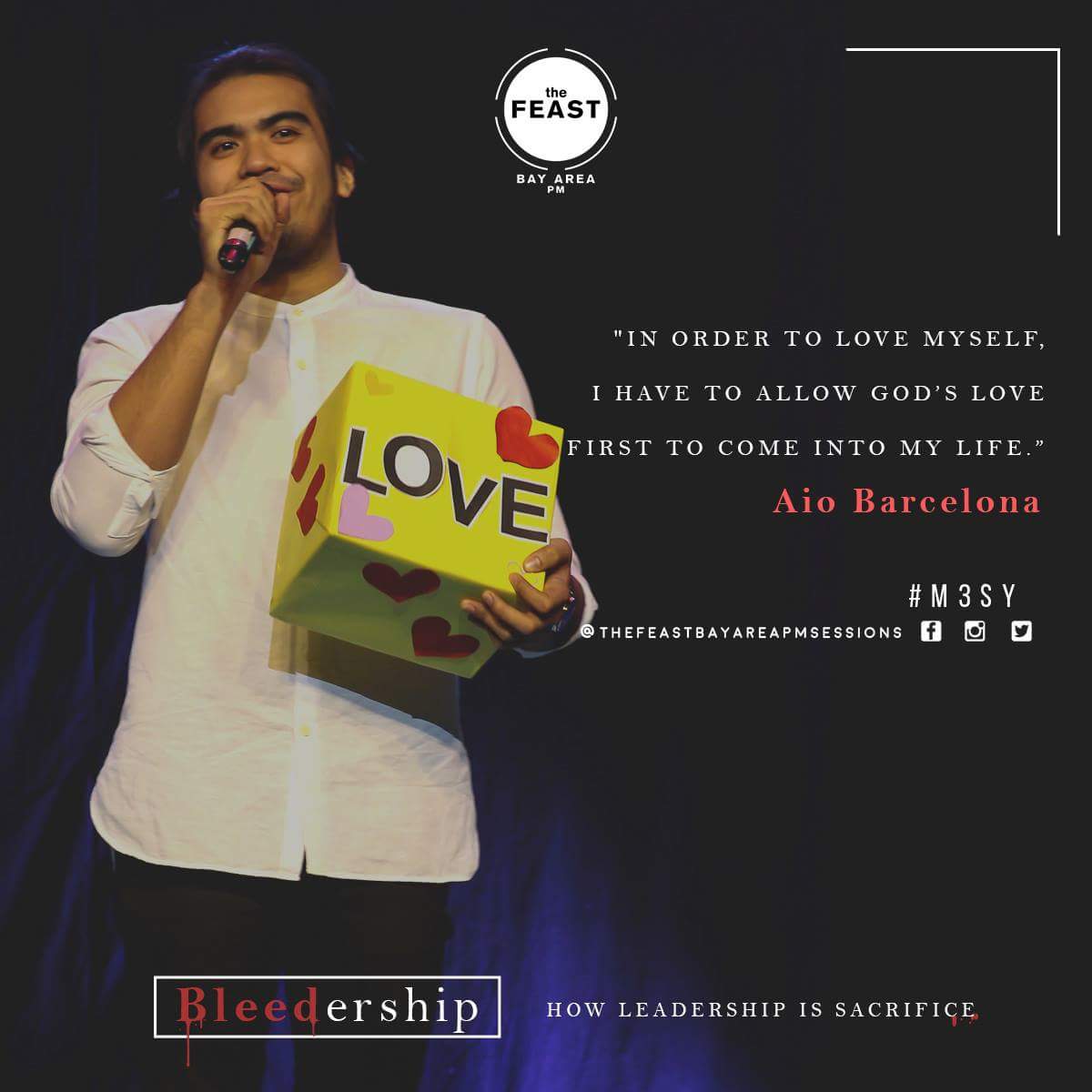 TheFeast_M3SY's tweet photo. "In order to #love myself, I have to allow Godโs love first to come into my #life .โ - Aio Barcelona
#M3SY #FeastBayAreaPM #Bleedership #LIMP https://t.co/BirwMIo0EL