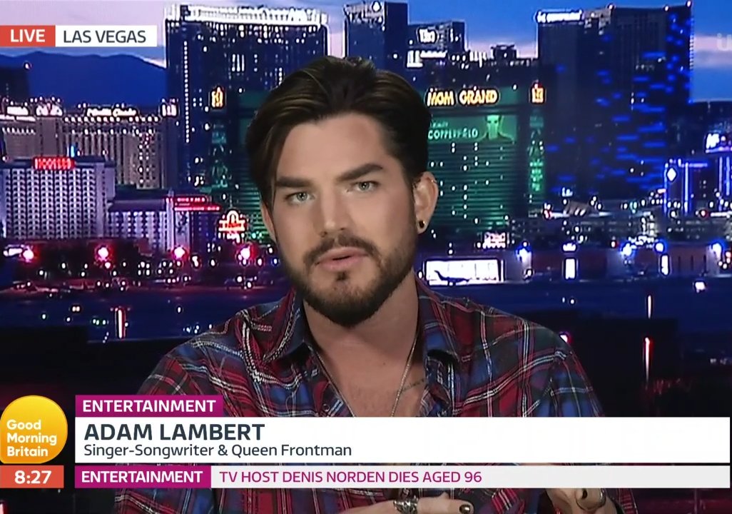 PHOTOS|<a href="/AdamLambert/">ADAM LAMBERT</a> on <a href="/GMB/">Good Morning Britain</a> this morning live from Las Vegas 😍