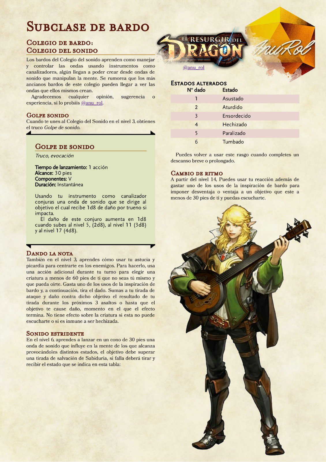 Por nombre Desnudarse privado AnuRol on Twitter: "Aquí tenéis una nueva subclase de Bardo para el Resurgir del Dragón de @Nosolorol y @Colectivo9. Esperemos que os guste y nos deis vuestras opiniones y sugerencias. Y de Por nombre Desnudarse privado AnuRol on Twitter: "Aquí tenéis una nueva subclase de Bardo para el Resurgir del Dragón de @Nosolorol y @Colectivo9. Esperemos que os guste y nos deis vuestras opiniones y sugerencias. Y de