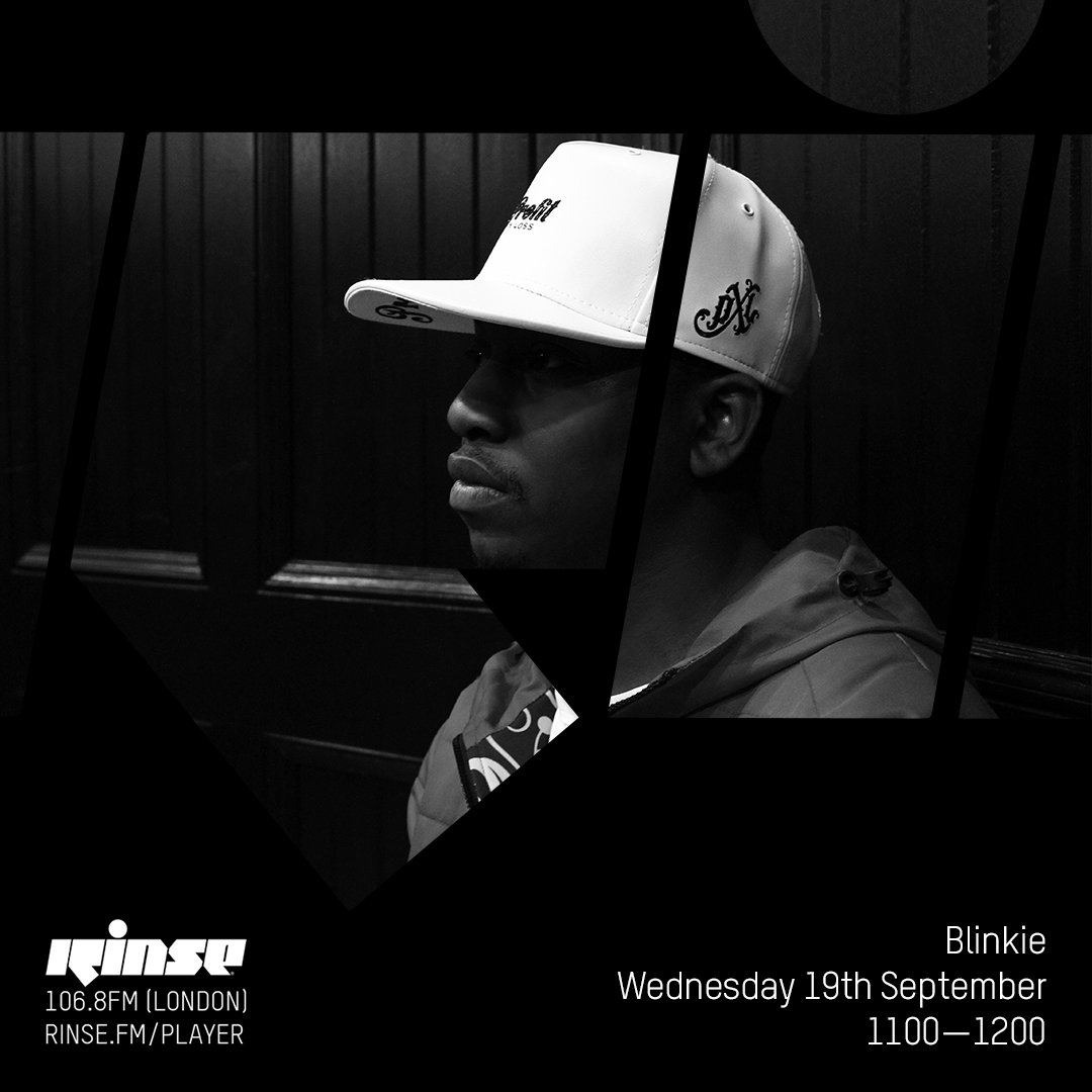 Up next at 11AM it's <a href="/IAmTheBlinkie/">Blinkie</a> on rinse.fm/player &amp; 106.8FM #RinseFM