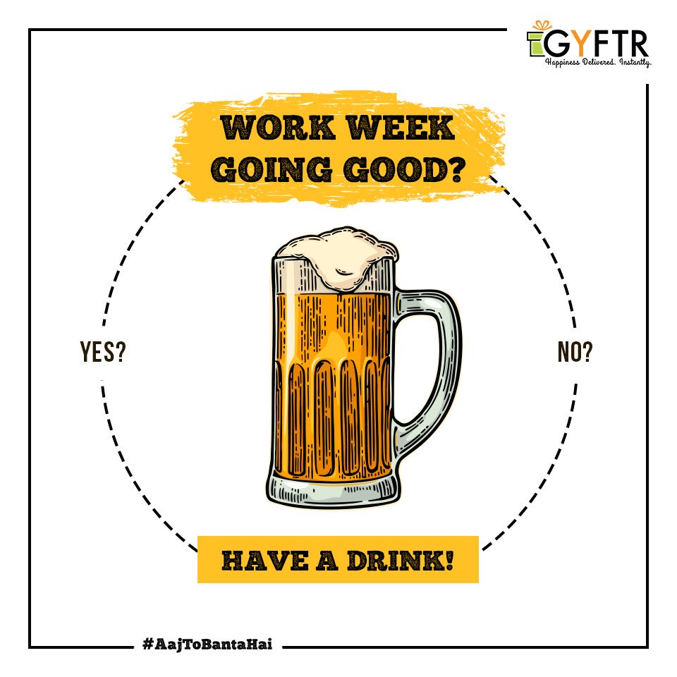 GyftrIndia's tweet image. Weekend not coming soon enough? How about a refreshment break then?           

Let us help you plan your evening blast. Pick your Gift Vouchers from-: bit.ly/2P8MojQ   

#AajToBantaHai #WednesdayVibes #DinnerScenes#GiftVouchers #PartyScenes #GiftOffers
