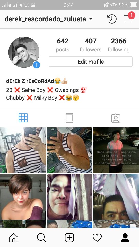 Hello. Ate kuya Unang araw sa Instagram😉😊follow mu q xa@Derek z rescordado