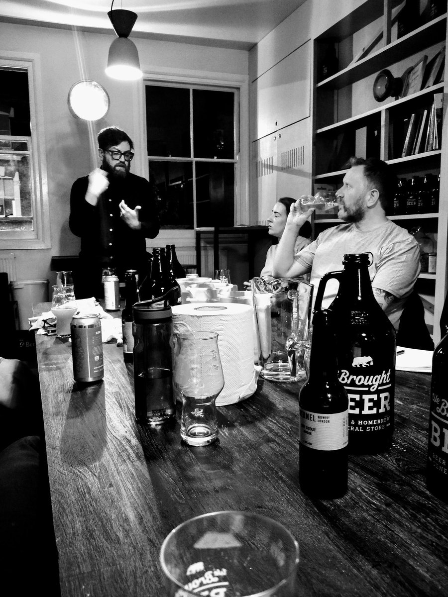 brewbenj's tweet photo. "The beer has all British grain, a mix of British and German Hops, and German Yeast... from San Diego" a great moment from @MarshallStaxx informative talk on brewing Pilsner &amp; Kölsch @BrewJunction https://t.co/ZGspLUMuSi
