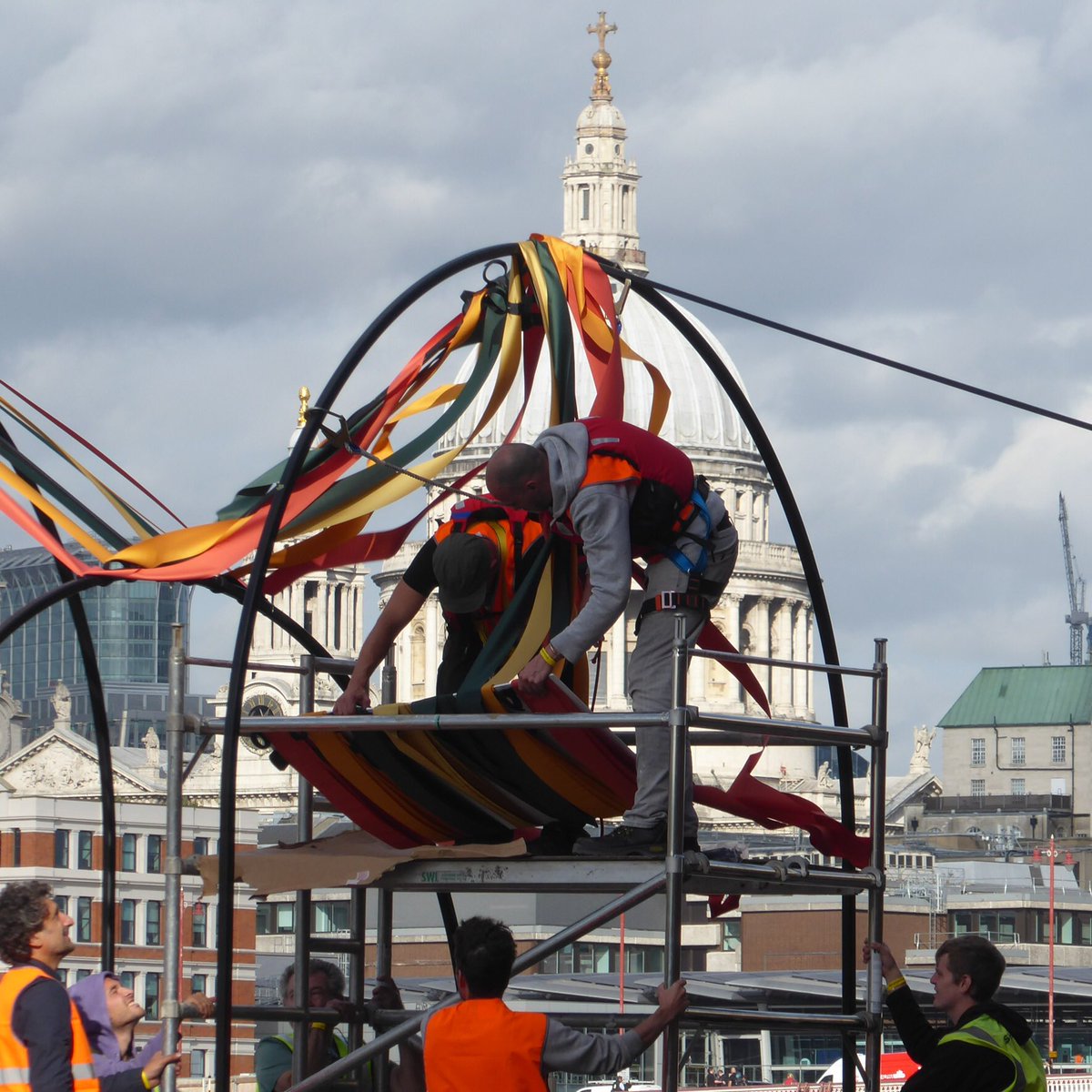 allycscb's tweet photo. Looking forward to the opening of #designevery #designjunction #LDF18 @OxoTowerWharf tonight. Felt for the installers of #gatewaytoinclusion yesterday as they battled the wind along the #riverthames https://t.co/Wi8SetnX9t