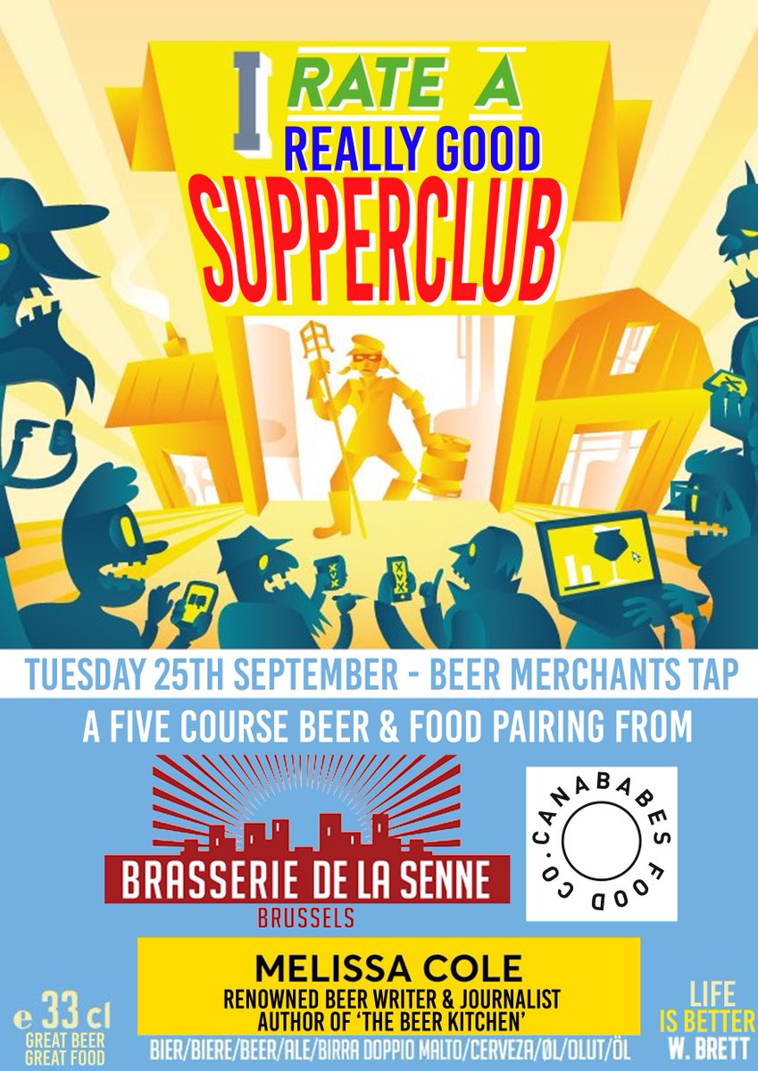 beermerchantsHW's tweet photo. Have you heard about our 
@MelissaCole, @BrasserieSenne &amp; @Canababes Supperclub next Tuesday yet?! 

You have now!

Expect five Belgian inspired courses expertly paired by Melissa with De La Senne beers.

https://t.co/Wna2CnAxhQ https://t.co/tG5ZnqLsCh
