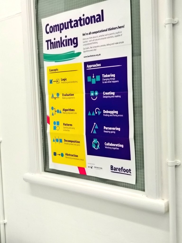 CAS_CheltPriHub's tweet photo. We've added some posters from @BarefootComp to our IT suite @UoGEducation Don't forget to sign up to our next hub meeting on Monday 1st October - FREE to attend. Details here https://t.co/B9Jq3fyjpN #caschat #primarycomputing https://t.co/9BtsUNK0QK