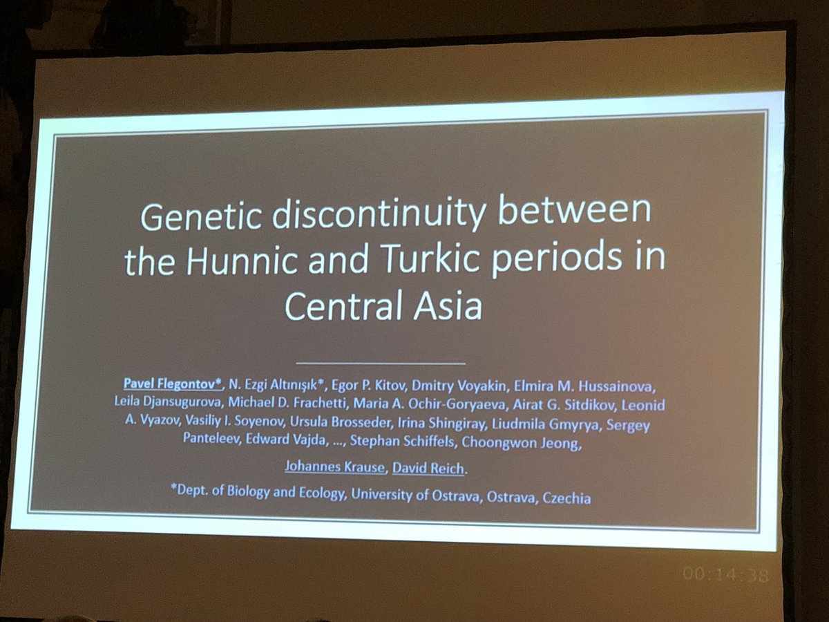 amwkim's tweet photo. "Genetic discontinuity between the #Hunnic and #Turkic periods in Central Asia" – Pavel Flegontov (@PavelFlegontov) #ISBA8 https://t.co/NU8kaQNpdF
