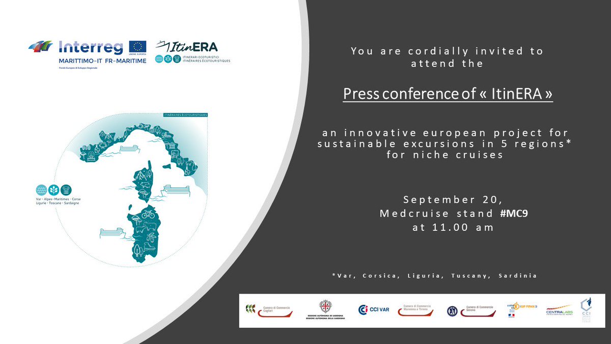 Des avancées et du concret  à vous présenter au sujet  d'#ItinERA lors de notre conférence de presse au salon Seatrade Cruise Med.
 Retrouvez-nous demain à 11h stand MC9 !
#interreg #portstogether #ECD2018 #ecotourisme #tourismedurable #méditerranée
