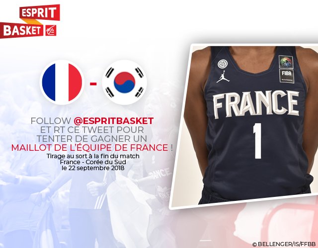 EspritBasket's tweet photo. Demain débute la Coupe du Monde 2018 🏆 pour l'Équipe de France féminine @FRABasketball !

Pour l'occasion, on vous propose à nouveau de gagner un maillot des Bleues ! 🇫🇷

👉 Follow + RT pour tenter votre chance ! #FIBAWWC https://t.co/KDFSlqGi62