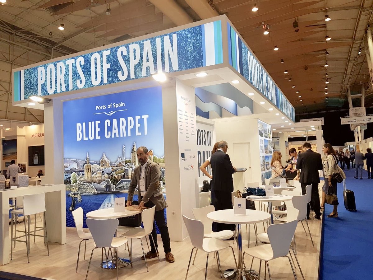 PuertosEstado's tweet photo. Comienza #STCMed! ➡️ Los @PuertosEstado despliegan hoy la #BlueCarpet en Lisboa. https://t.co/N7JpOVXhUj 🛳⚓️ #SeatradeCruiseMed #STCMed2018 #Warmingup #PortsofSpain #SpanishPorts #BlueCarpet #StepIntoSpainTrhoughWorldClassPorts #Cruises #Cruceros #Lisbon #Lisboa https://t.co/zo2KjD3n6P
