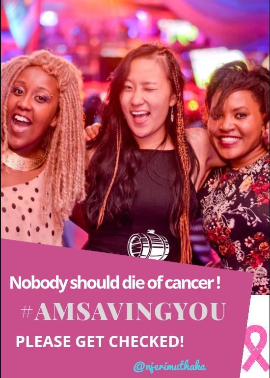 njerimuthaka's tweet photo. Our official Hashtag for this campaign is #amsavingyou . If you care about your friends and family,Get tested! 
If I tag you, tag you, please tag another. Let's stop cancer in Kenya together. 
#cancer #BreastCancer https://t.co/P1ZaRkuj7q