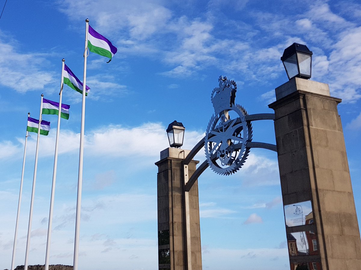 #suffrageflagrelay #suffragette #flag flying high over #Cleethorpes #beach #UK #tour #girlpower #followtheflag