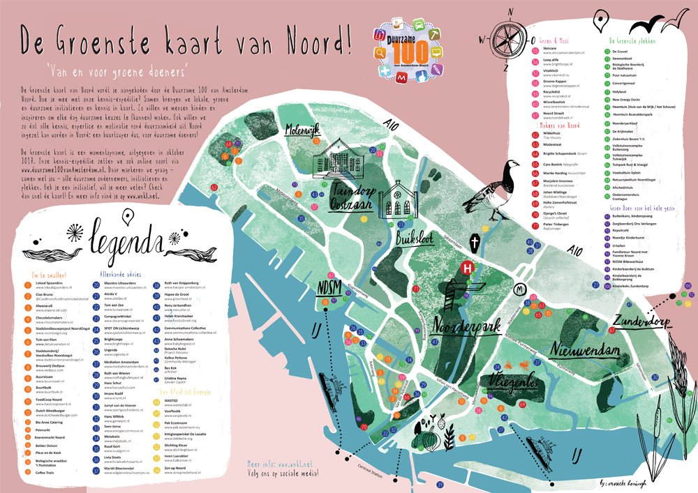 We zijn bezig met het opstellen van de #duurzame100 van #AmsterdamNoord. Op 14 okt #groenstedag. Wordt die gepresenteerd. Weet jij nog duurzame mensen of initiatieven in Noord? Laat het snel weten. #Noord als eerste #donutdistrict. wnkl.net/2018/08/23/op-… … #circulareconomy