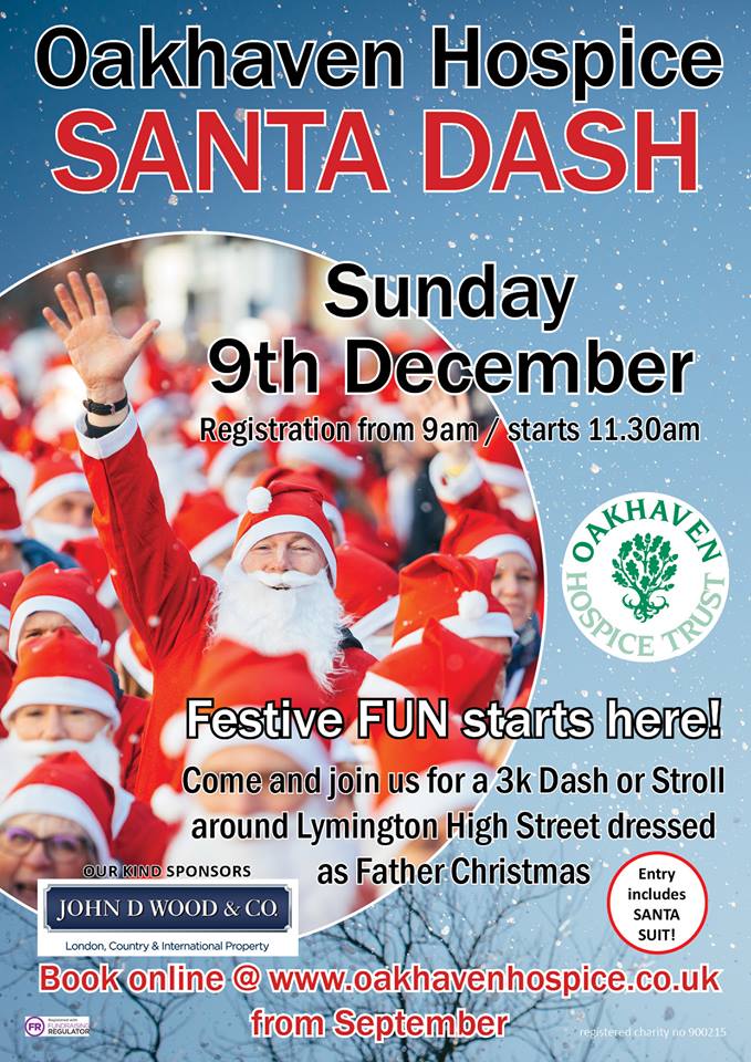 OakhavenHospice's tweet image. It's that time again! #Santadash #fundraising #oakhavenhospice #Lymington 9th December - see you there 🎅🎅🎅🎅