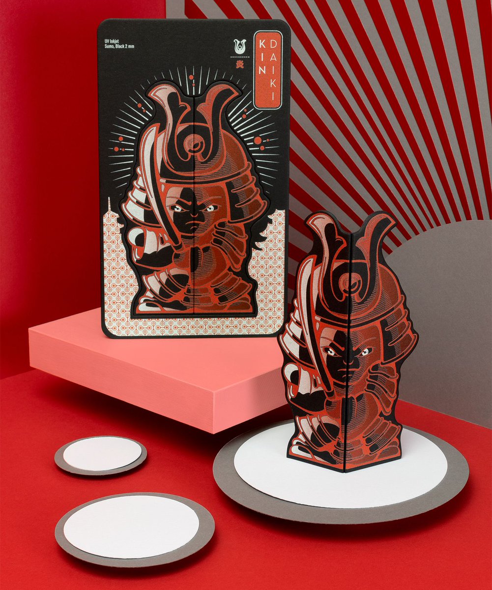 favini_en's tweet image. Meet Kin Daiki, the Japanese #Kamizumo Samurai warrior. He’s printed on 2mm #SumoFavini Black card using a @DurstTechnology flatbed UV inkjet printer. 
#durstgroup #truedigital