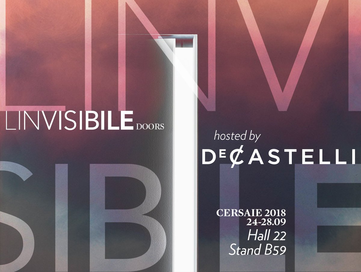 LInvisibileDoor's tweet image. At @CersaieOfficial , drop by at #DeCastelli's stand to be inspired by #metal #surfaces in #interiordesign, including #LINVISIBILE's Filo 10 #Hinged #door cladded with the new “Marea” #texture.
.
De Castelli stand, Hall 22 / Stand B59 #Cersaie2018 
.
#architecture