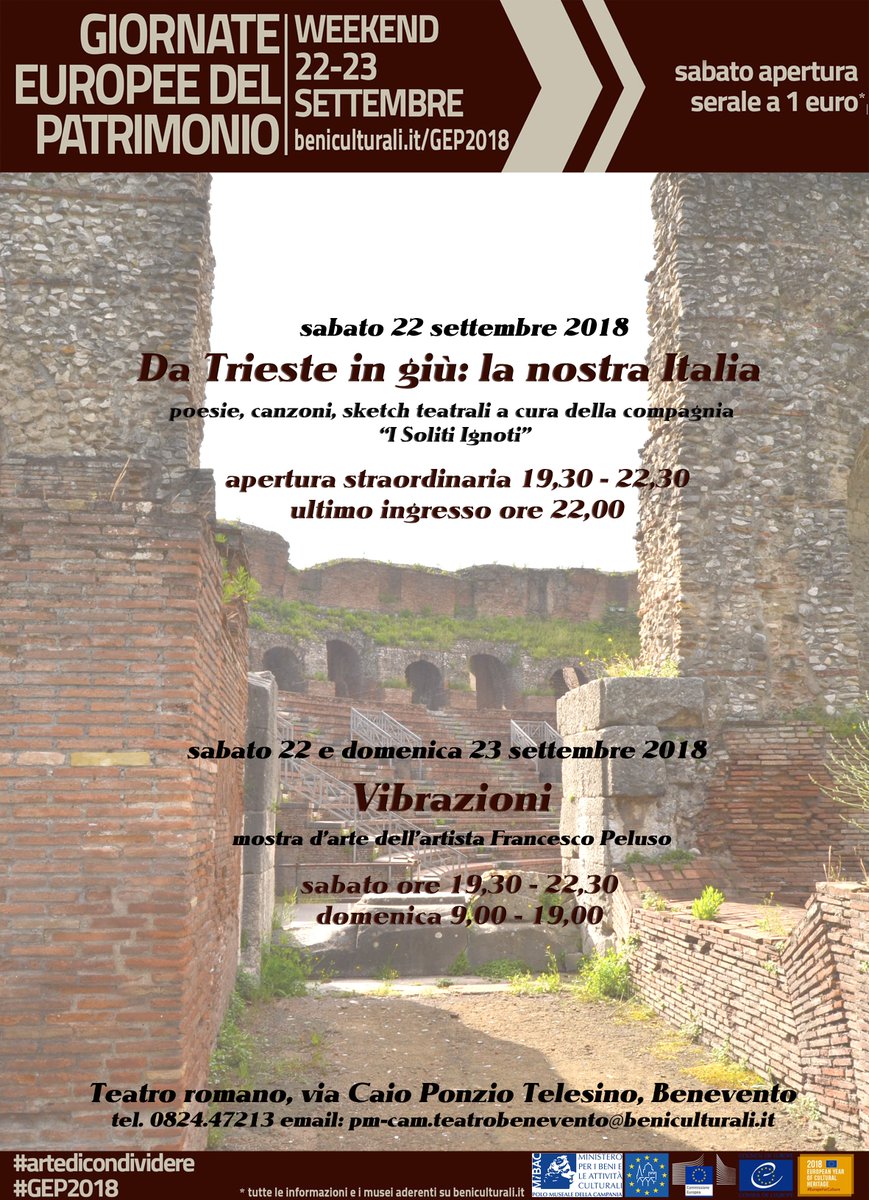Per le #GEP2018 al <a href="/BnTeatro/">TeatroRomanoBN</a> spettacoli e mostre d'arte! 
#artedicondividere #EuropeForCulture