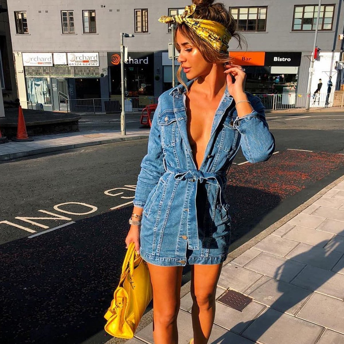 oh polly denim dress