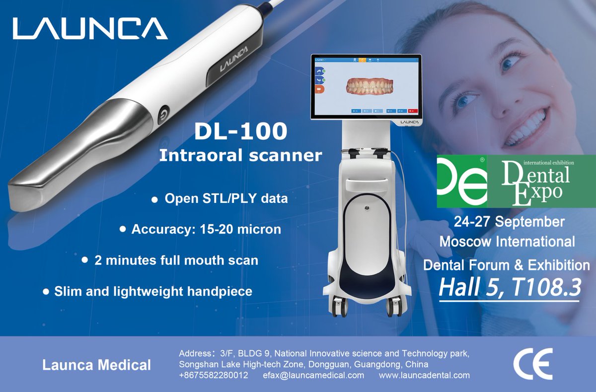 Launca_dental's tweet image. Launca Medical will attend DENTAL EXPO 2018 in Moscow during 24-27 September. We will show the latest DL-150P intraoral scanner. Welcome to visit us to try. #3ddentalscanner #intraoralscanner #launca #digitaldentistry #digitalimpression #Odontología
