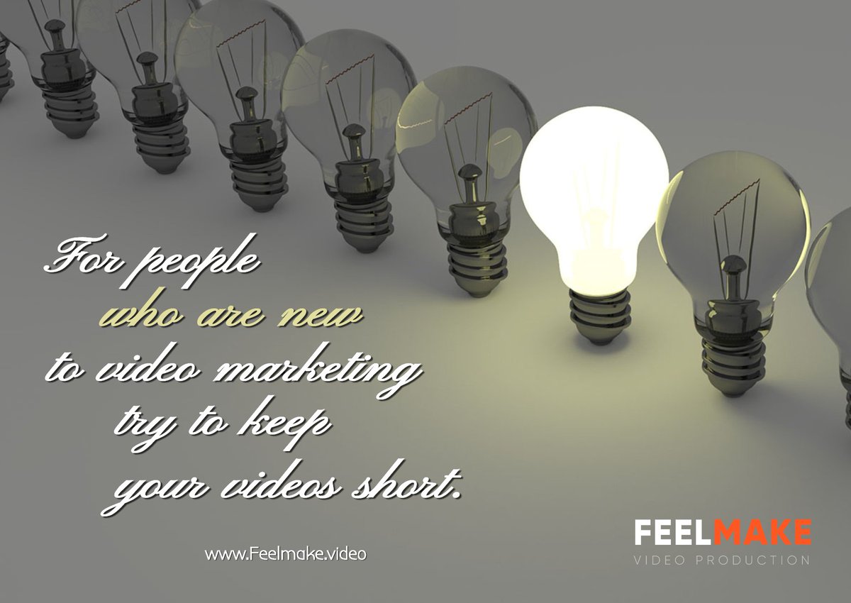 For people who are new to #video #marketing, try to keep your videos short. Around 30-45, seconds is a good length to start. You really do not have a lot of time to get your message through with the viewers' short attention spans.