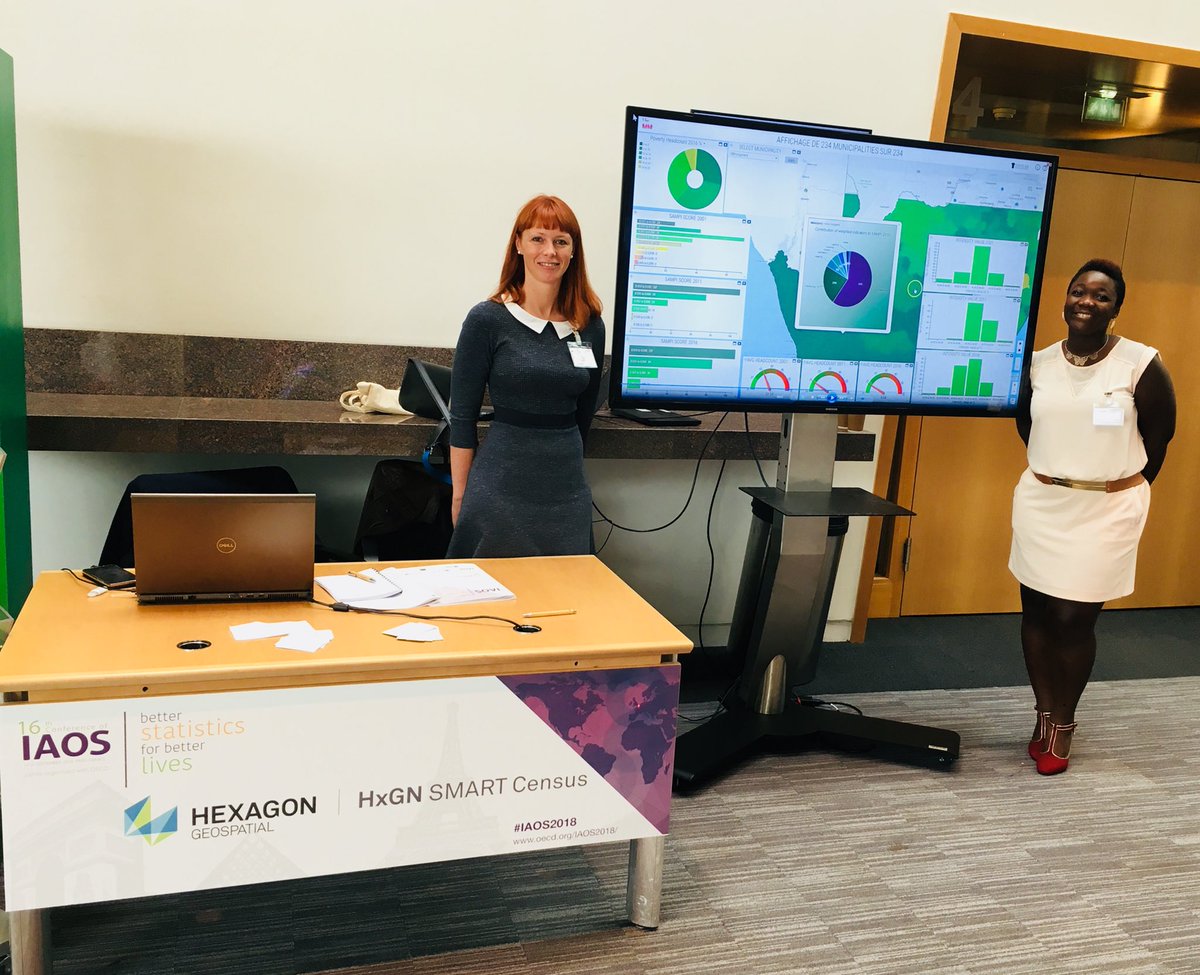Nele_Coghe's tweet image. Girl power at the @HexGeospatial @GEOSYSTEMS_FR booth at the #iaos conference
