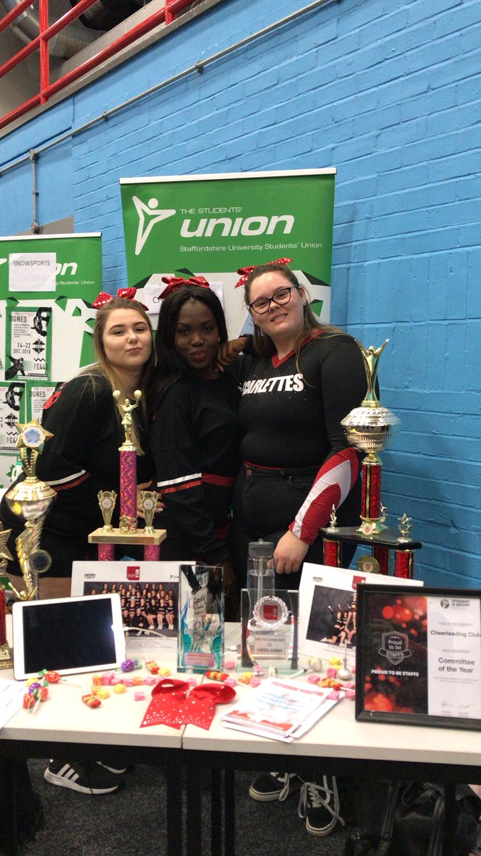 StaffsCheer's tweet photo. It’s freshers fair!! Come and find us in the sports hall!! #teamstaffs https://t.co/qEfRJaqdqJ