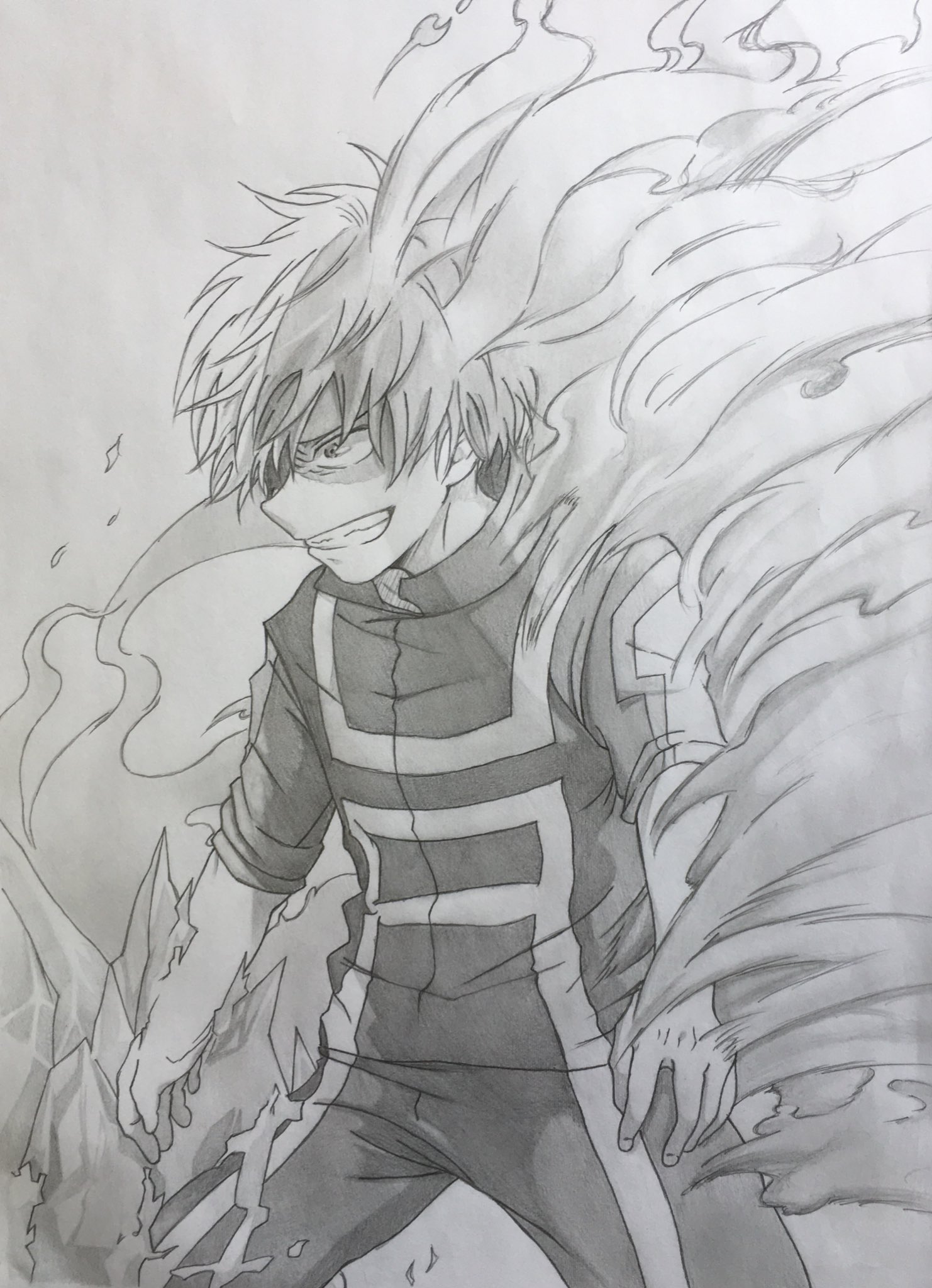 あるごん お題箱から 僕のヒーローアカデミア 轟焦凍を描きました ヒロアカの中で1番好きなキャラです めっちゃかっこいい ﾟ ﾟ ﾟ ヒロアカ 轟 模写 鉛筆 T Co Mvt1x8mzjk Twitter