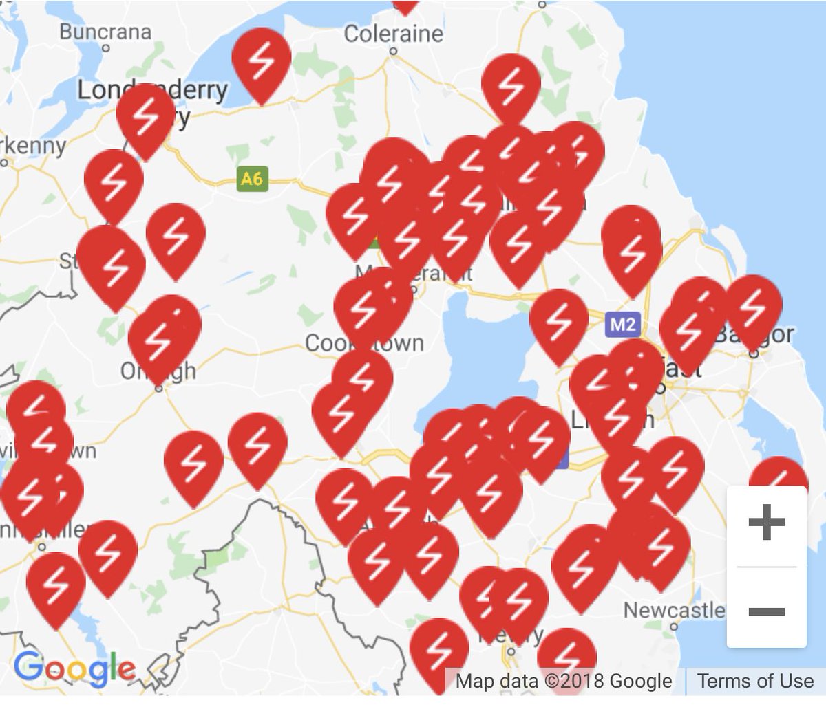 Looks like we’re one of MANY who are without power right now! <a href="/NIElectricity/">NIE Networks</a> good luck guys, and be safe!