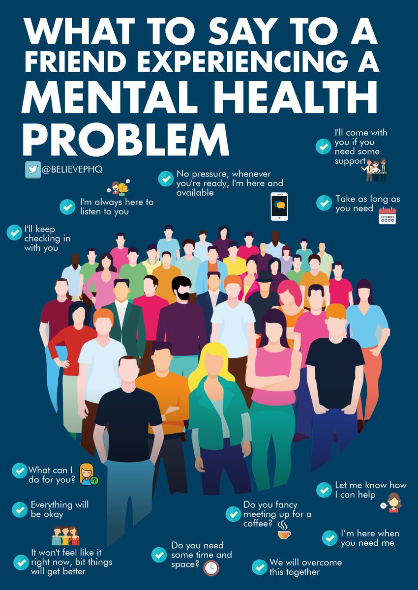 LEAD_Coalition's tweet photo. What to say to a friend experiencing a #mentalhealth problem by @BelievePHQ via @docandrewmurray 

#depression #anxiety #health #caregiving https://t.co/veStp1OUfY