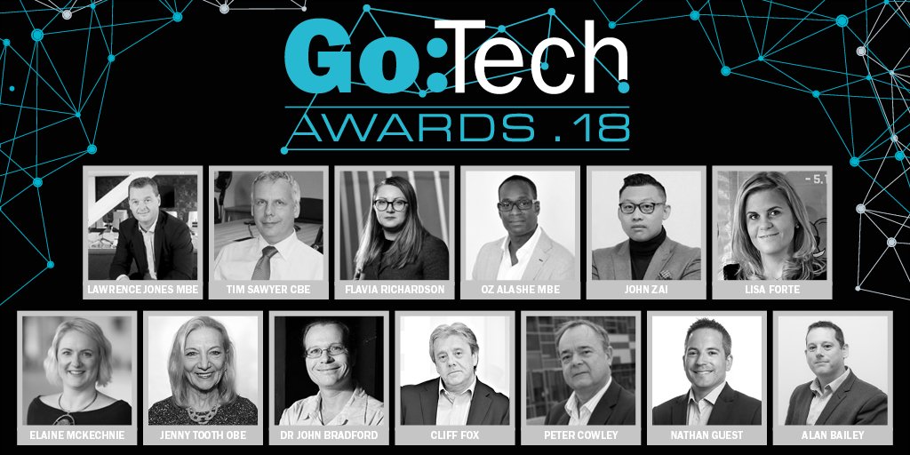 We have a fantastic judging panel for the #GoTechAwards 2018 - Thanks to all for participating! 

@Lawrence_Jones @timsawyer_berko @flaviarichardso @ozalashe @Cocoon_Networks @redgoatcyber @LowCarbonSW @oxinnovation @UKBAngels @tptg_tweet @VWVLawFirm @plcowley