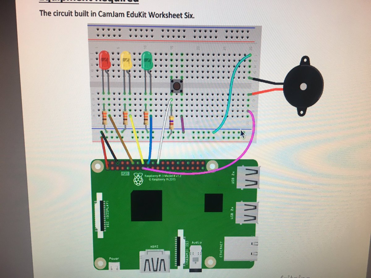 SJCRobotics's tweet photo. Senior school robotics challenge this week is to build a traffic light. It has to go from red to green and then buzz so you can cross. @SJCRobotics @SJCSouthsea #edutech #Python https://t.co/9CYWTdncdw
