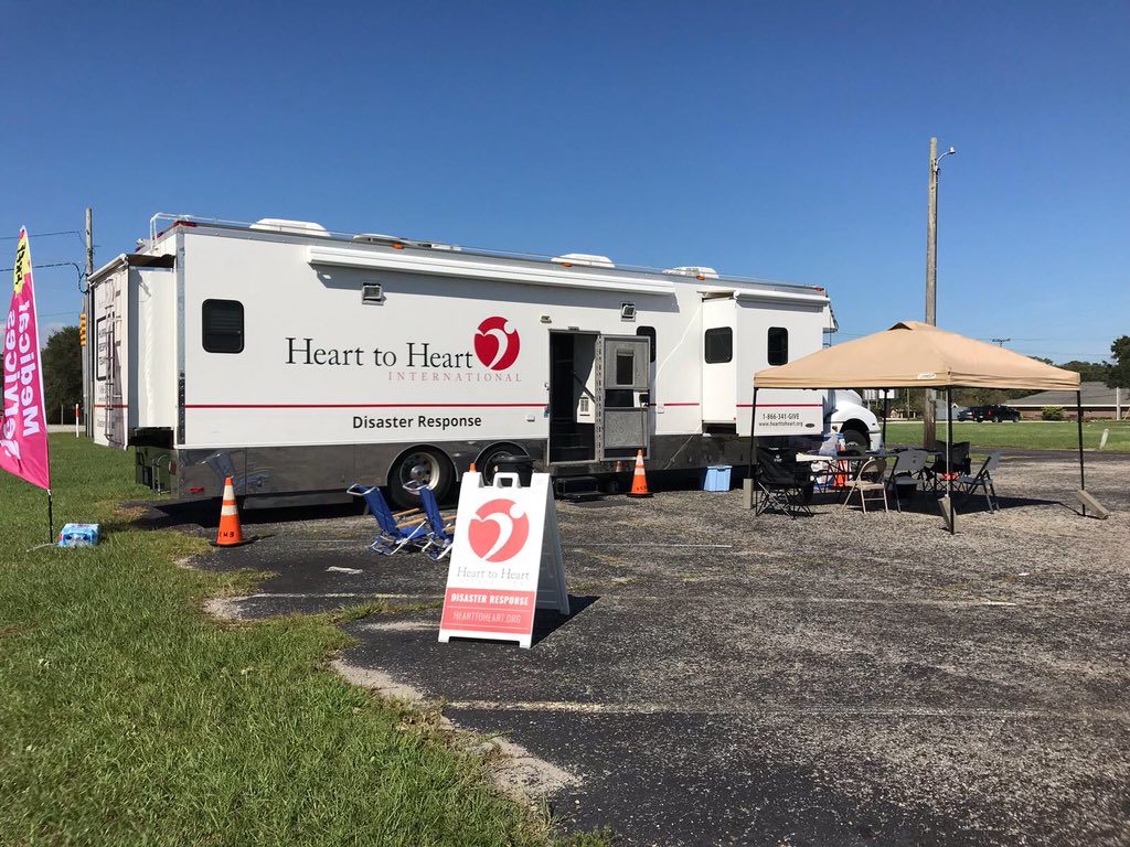 DrHilarie's tweet photo. On the ground coordination with @MGHGDR @IMC_Worldwide @Heart_to_Heart supporting #NorthCarolina care for those suffering after #HurricaneFlorence2018 https://t.co/Hsn52rQRNl