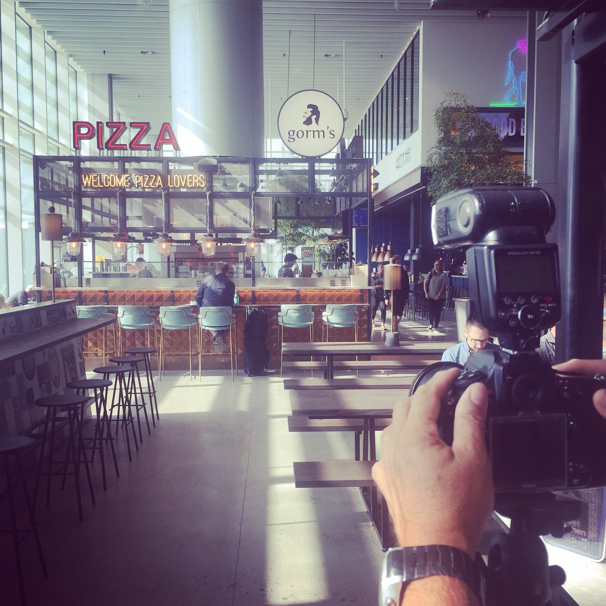 duncalf_design's tweet photo. At Copenhagen Airport capturing some shots of the food market area that we masterplanned and designed. #airportinteriordesign #restaurantdesign #restaurantinteriors #restaurantinteriordesigner https://t.co/jq8ZtLD3UA