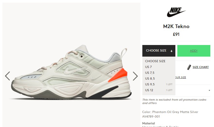 nike m2k tekno caliroots