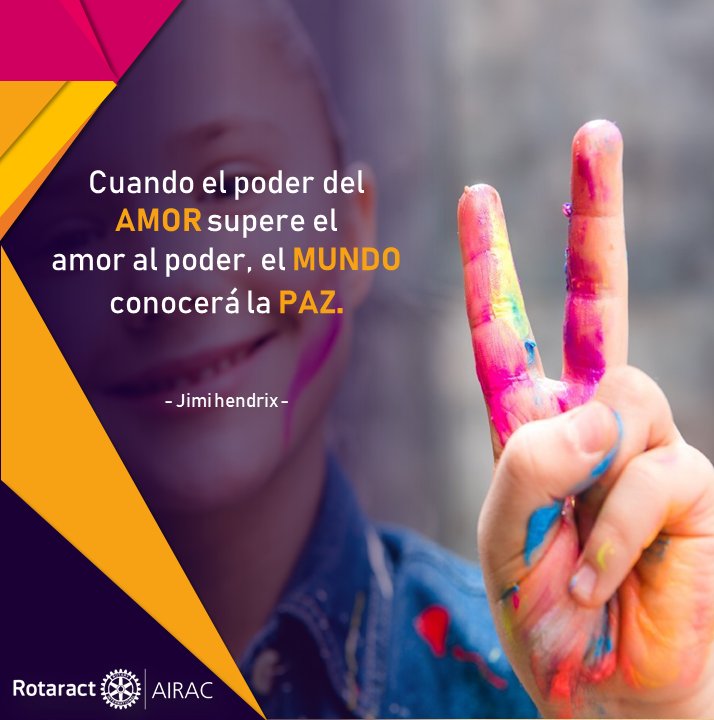 Ayúdanos a promover la paz y transformar la vida muchas personas en el mundo

¿Y tú tienes planeado realizar alguna actividad o proyecto para celebrar el Día Internacional de la Paz?...Cuéntanos!!!
#Rotaract
#Rotary