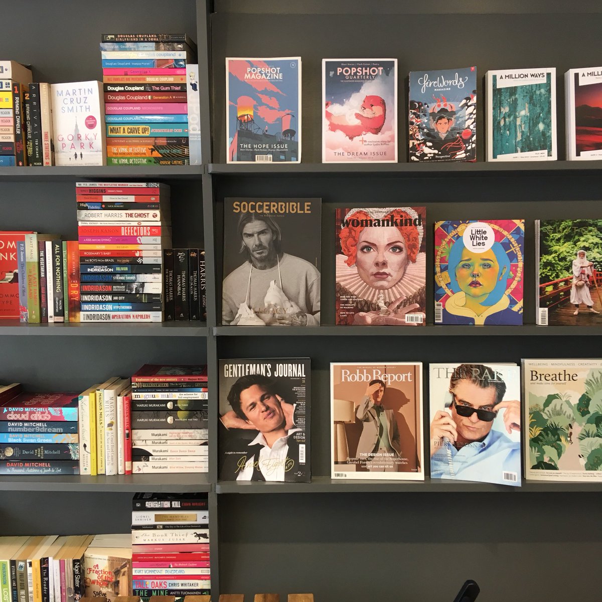 shortandsweetco's tweet photo. @gailaldwin has just called this A Shelfie.
Brilliant. 
#dorsetwritersnetwork 
#shelfie 
#magazines 
#library https://t.co/Qhf54UEASm