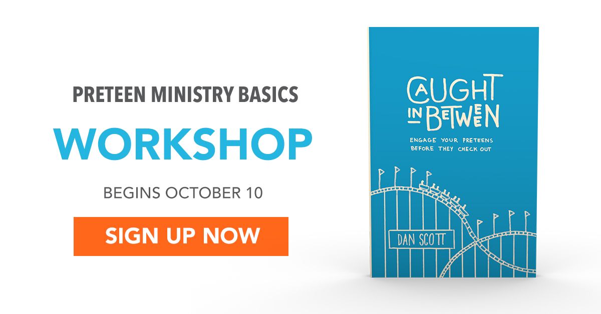 OrangeLeaders's tweet photo. Our job is to move #preteens from learning facts about the Bible to finding themselves in the Bible. Discover more in this FREE PRETEEN MINISTRY WORKSHOP, October 10-31: https://t.co/nKNlMzETqi #CaughtInBetweenBook #ministry #leadsmall #thinkorange https://t.co/KhLWztO0NG
