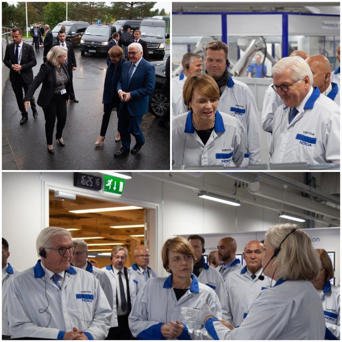 Wonderful discussions about innovation and #5G today with the President of the Federal Republic of Germany Mr. Frank-Walter Steinmeier and Mrs. Büdenbender during their visit at #nokia Oulu site.