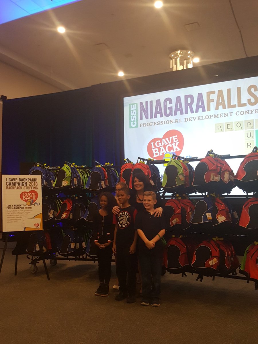 beemadley's tweet photo. @CSSE_Edm @CSSE #cssepdc2018 community investment and safety! Proud our association chose to give donations to #igavebackpack instead of speaker gifts. Members donated and packed 275 backpacks for children in need. https://t.co/4xVEmDZyLP