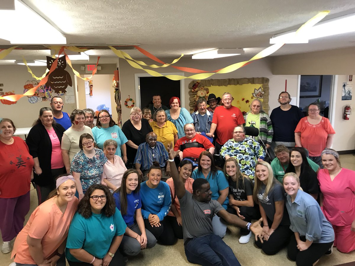 ATCHealthScienc's tweet photo. What a fun day of learning!!  Extended classroom visiting Just Family Adult Day Services! #NursingAssistants #SmilesAreContagious https://t.co/T5VARQ0OaK