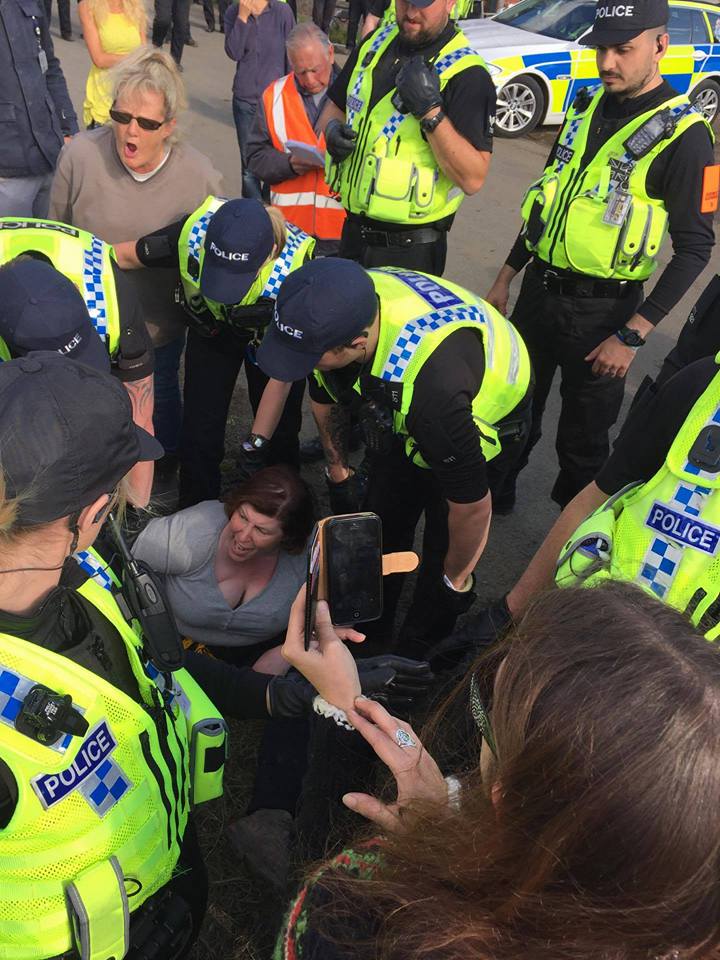 KMProtectors's tweet photo. Happy Anniversary to the protectors of Kirby Misperton. It's a year to the day since this assault on democracy took place, as people were ruthlessly dragged aside by @NYorksPolice to allow 1st #fracking vehicles to enter KM8 against the overwhelming wishes of residents. 
WE WON! https://t.co/jpLout68dz