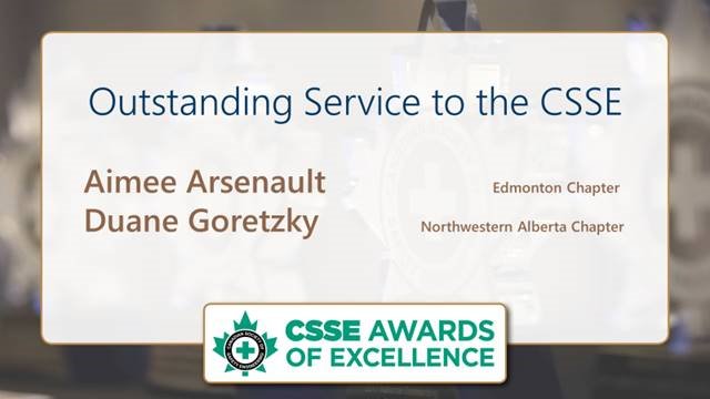 CSSE_Edm's tweet photo. Congratulations all those being recognized with an Outstanding Service to the CSSE Award of Excellence at the conference. Plus, an extra #shoutout to our own @TransmitSafety. #csseyeg #volunteer #cssepdc2018 https://t.co/Qmnp4i5BnK