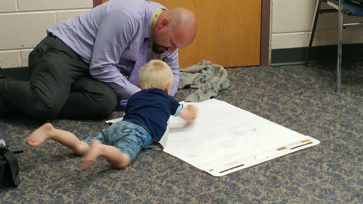 blmfldschools's tweet photo. Director of Curriculum and Instruction hard at work with children of all ages. 😁 #PrideIsInside #BobcatPride https://t.co/xDG6ECswpH