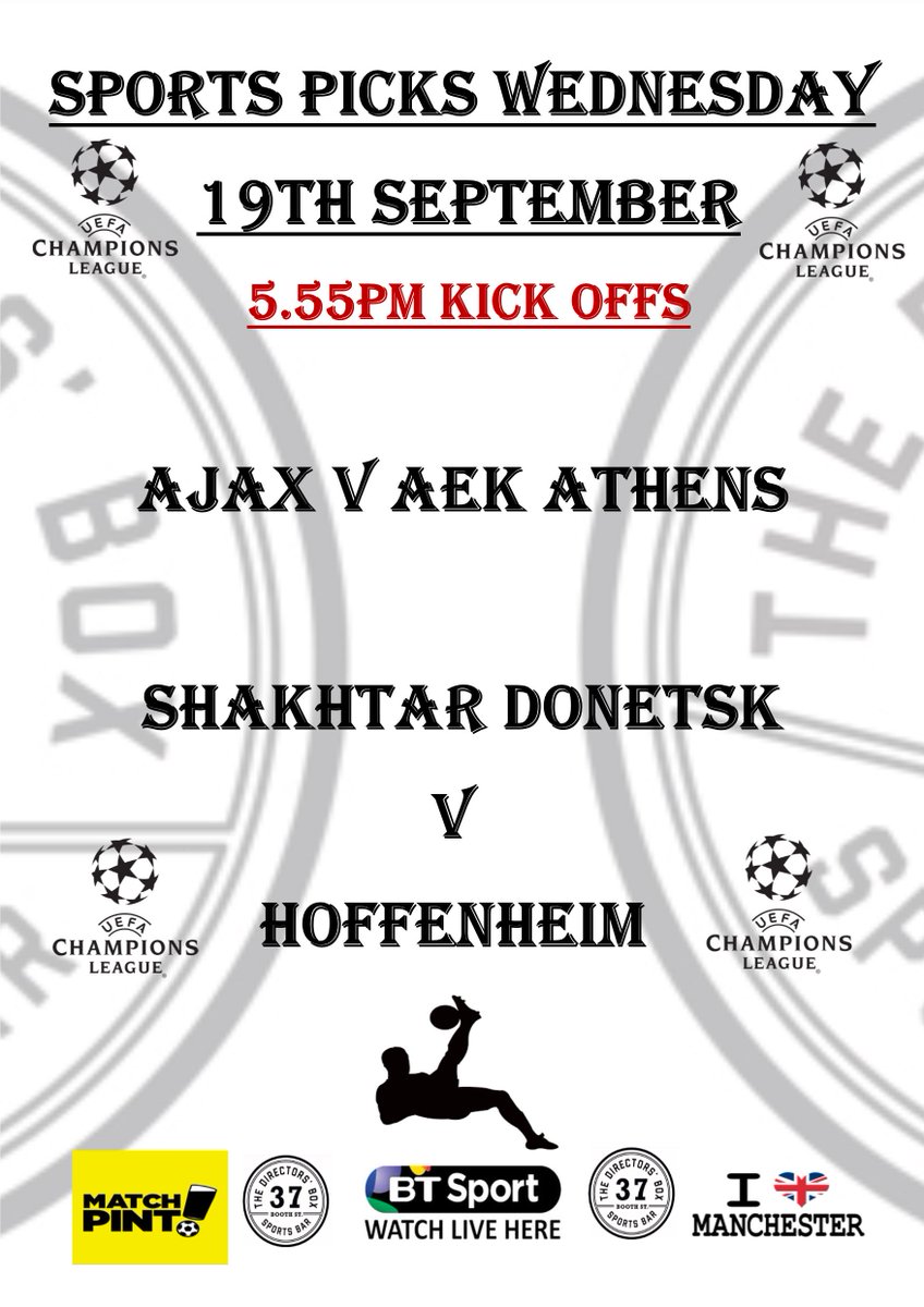directors_box17's tweet photo. #ManchesterRedsandBlues #Football #MidWeekAction #Sports #SportsBars #37BoothSt #Manchester #YoungBoys #ManCity #ManUnited #ChampionsLeague #midweekmotivation #beer πΊβ½οΈπΊβ½οΈ https://t.co/gJhFPnFcDn