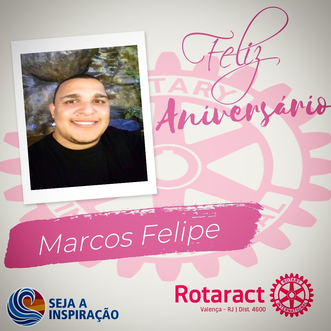 RotaractValenca's tweet image. Hoje é aniversário do nosso Companheiro Marcos Felipe!! Nós, do #RotaractValençaRJ, o parabenizamos, desejamos muita paz, amor, saúde,  prosperidade, felicidade e que seu amor pelo próximo sempre aumente.
Parabéns Companheiro! 
#Rotaract #RotaryInternational #RotaractBrasil