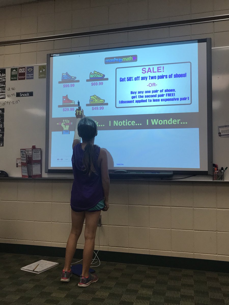 MrsSaladis's tweet photo. I think, I notice, I wonder math talk@ mashupmath! #SLPPantherProud https://t.co/XbfbjR9Fwh