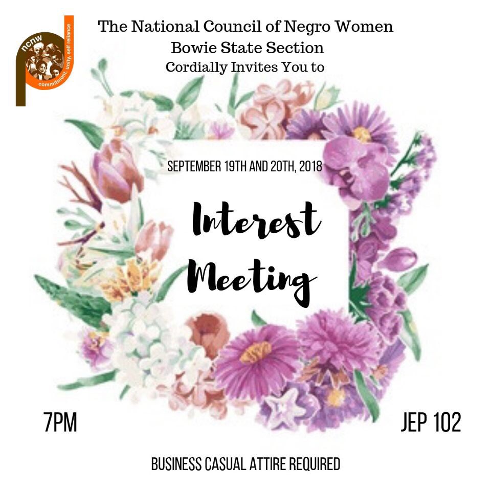 THE TIME IS FINALLY HERE! 🎉 Come Out And Receive Information About Our Organization And How To Join! Business Casual Attire is REQUIRED! We Look Forward To Seeing You All There 💜💜 P.S Men Are Welcomed 😊